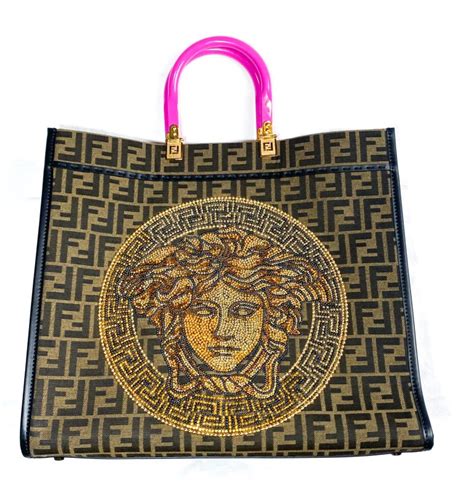 versace fendi collab|Fendi Versace tote bag.